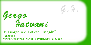 gergo hatvani business card